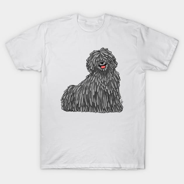 Dog - Puli - Gray T-Shirt by Jen's Dogs Custom Gifts and Designs